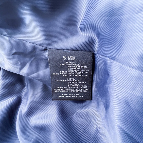 Cole Haan Navy Blue Wool Button Up Car Coat Size Small Classic Winter - Picture 7 of 12